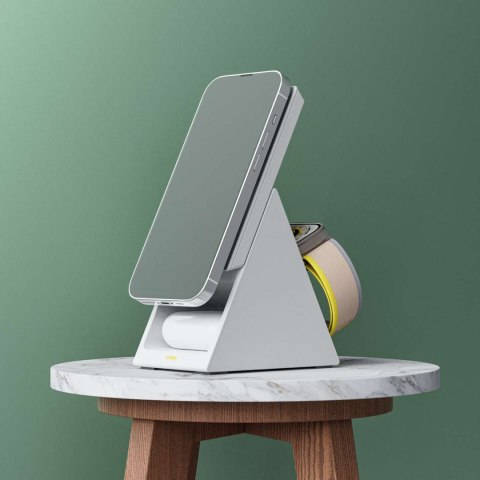 3w1 Stacja ładująca ładowarka indukcyjna Choetech T600 15W biała 3w1 Stacja ładująca ładowarka indukcyjna Choetech T600 15W biała