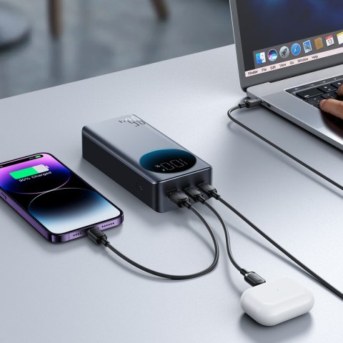 Cyfrowy powerbank 30000mAH 65W 3A USB USB-C czarny Cyfrowy powerbank 30000mAH 65W 3A USB USB-C czarny