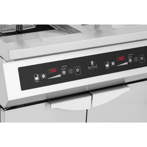 Frytownica indukcyjna podwójna z szafką 2 x 30 l 60-190 C 380 V 20000 W Frytownica indukcyjna podwójna z szafką 2 x 30 l 60-190 C 380 V 20000 W