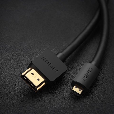 Kabel przewód Audio Video microHDMI - HDMI 2.0 2m czarny Kabel przewód Audio Video microHDMI - HDMI 2.0 2m czarny