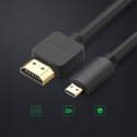 Kabel przewód Audio Video microHDMI - HDMI 2.0 2m czarny Kabel przewód Audio Video microHDMI - HDMI 2.0 2m czarny