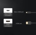 Kabel przewód Audio Video microHDMI - HDMI 2.0 2m czarny Kabel przewód Audio Video microHDMI - HDMI 2.0 2m czarny