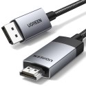 Kabel przewód DisplayPort - HDMI 4K 60Hz w oplocie 1m szary Kabel przewód DisplayPort - HDMI 4K 60Hz w oplocie 1m szary