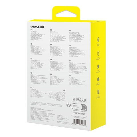 Ładowarka samochodowa ze zwijanym kalblem do iPhone Lightning USB-C 60W czarna