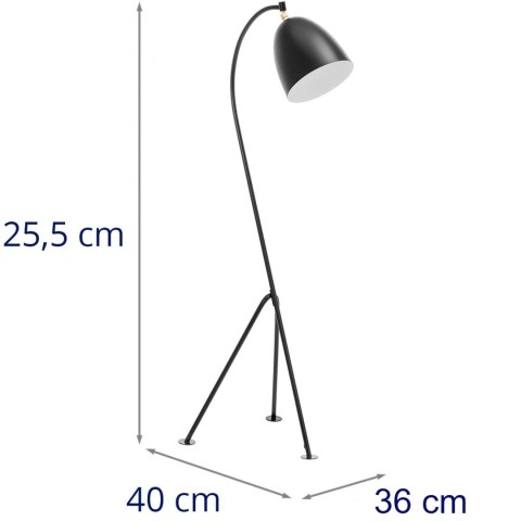 Lampa podłogowa metalowa z regulowanym kloszem E27 125 cm Lampa podłogowa metalowa z regulowanym kloszem E27 125 cm
