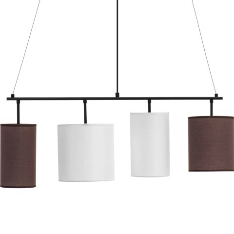 Lampa sufitowa nowoczesna 4 punktowa E14 - biało brązowa Lampa sufitowa nowoczesna 4 punktowa E14 - biało brązowa