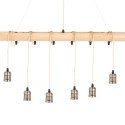 Lampa sufitowa wisząca LOFT 6 punktowa E27 - drewniana belka Lampa sufitowa wisząca LOFT 6 punktowa E27 - drewniana belka