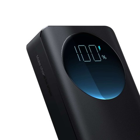 Powerbank z latarką 30W 30000mAh + kabel USB-A - USB-C 25cm czarny Powerbank z latarką 30W 30000mAh + kabel USB-A - USB-C 25cm czarny