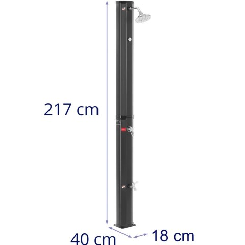 Prysznic natrysk ogrodowy turystyczny solarny z termometrem i zbiornikiem 35 l Prysznic natrysk ogrodowy turystyczny solarny z termometrem i zbiornikiem 35 l