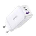 Szybka ładowarka sieciowa GaN 65W USB-A / 2x USB-C biała Szybka ładowarka sieciowa GaN 65W USB-A / 2x USB-C biała