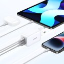 Szybka ładowarka sieciowa GaN 65W USB-A / 2x USB-C biała Szybka ładowarka sieciowa GaN 65W USB-A / 2x USB-C biała