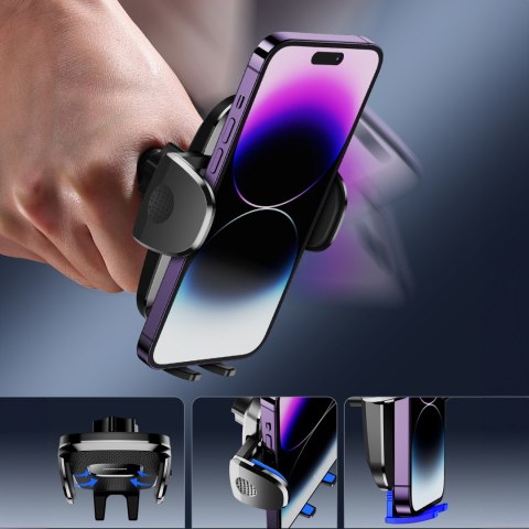 Uchwyt mechaniczny samochodowy uniwersalny do telefonu na kokpit szybę czarny Uchwyt mechaniczny samochodowy uniwersalny do telefonu na kokpit szybę czarny