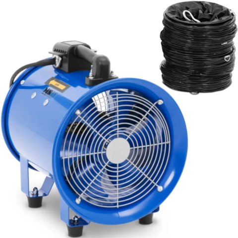 Wentylator dmuchawa przemysłowa budowlana z wężem 10 m 2700 m3/h śr. 280 mm Wentylator dmuchawa przemysłowa budowlana z wężem 10 m 2700 m3/h śr. 280 mm