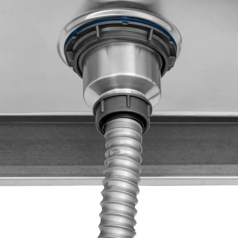 Zlew basen dwukomorowy z ociekaczem półką i rantem 140 x 60 x 97 cm Zlew basen dwukomorowy z ociekaczem półką i rantem 140 x 60 x 97 cm