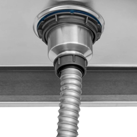 Zlew basen dwukomorowy z ociekaczem półką i rantem 140 x 70 x 97 cm Zlew basen dwukomorowy z ociekaczem półką i rantem 140 x 70 x 97 cm