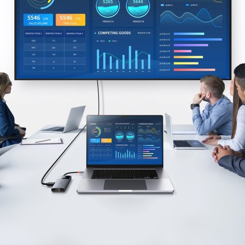 6w1 HUB Adapter USB-C do USB-A / USB-C / PD / HDMI / RJ-45 czarny 6w1 HUB Adapter USB-C do USB-A / USB-C / PD / HDMI / RJ-45 czarny