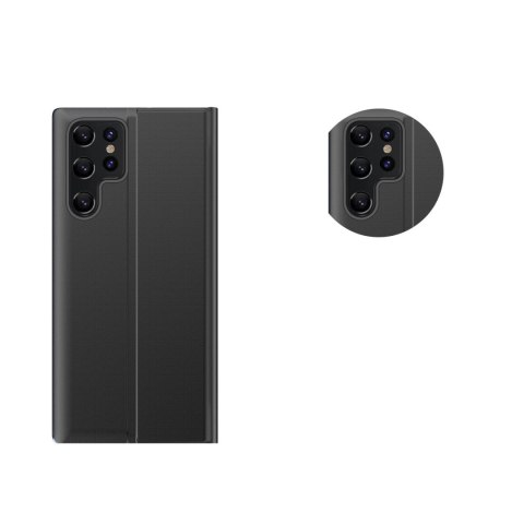 Etui pokrowiec do Samsung S24 Ultra z magnetyczą klapką New Sleep View Case czarne Etui pokrowiec do Samsung S24 Ultra z magnetyczą klapką New Sleep View Case czarne