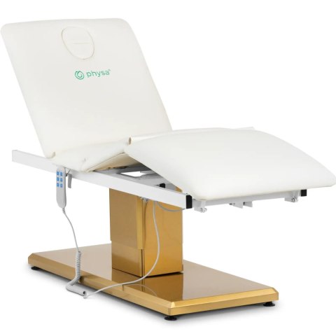 Fotel kosmetyczny do masażu tatuażu SPA 150 kg VITERBO - biało złoty Fotel kosmetyczny do masażu tatuażu SPA 150 kg VITERBO - biało złoty