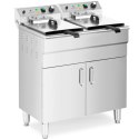 Frytownica elektryczna podwójna wolnostojąca z szafką 400 V 10000 W 26 l Frytownica elektryczna podwójna wolnostojąca z szafką 400 V 10000 W 26 l