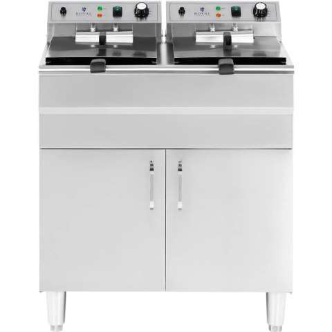 Frytownica elektryczna podwójna wolnostojąca z szafką 400 V 10000 W 26 l Frytownica elektryczna podwójna wolnostojąca z szafką 400 V 10000 W 26 l