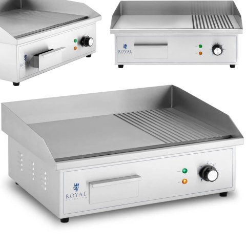 Grill elektryczny płyta grillowa gładka ryflowana 548 x 350 mm 3000 W Grill elektryczny płyta grillowa gładka ryflowana 548 x 350 mm 3000 W