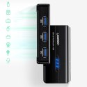 HUB Adapter sieciowy USB-A - RJ45 1000 Mbps / 3x USB 3.0 czarny HUB Adapter sieciowy USB-A - RJ45 1000 Mbps / 3x USB 3.0 czarny