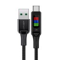 Kabel przewód USB-A - USB-C 60W z wyświetlaczem 1.2m czarny Kabel przewód USB-A - USB-C 60W z wyświetlaczem 1.2m czarny