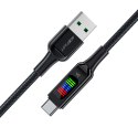 Kabel przewód USB-A - USB-C 60W z wyświetlaczem 1.2m czarny Kabel przewód USB-A - USB-C 60W z wyświetlaczem 1.2m czarny