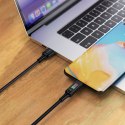 Kabel przewód USB-A - USB-C 60W z wyświetlaczem 1.2m czarny Kabel przewód USB-A - USB-C 60W z wyświetlaczem 1.2m czarny