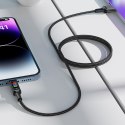 Kabel przewód USB-A - USB-C 60W z wyświetlaczem 1.2m czarny Kabel przewód USB-A - USB-C 60W z wyświetlaczem 1.2m czarny
