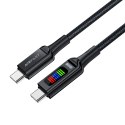 Kabel przewód USB-C - USB-C 100W z wyświetlaczem 1.2m czarny Kabel przewód USB-C - USB-C 100W z wyświetlaczem 1.2m czarny