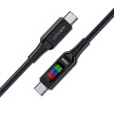 Kabel przewód USB-C - USB-C 100W z wyświetlaczem 1.2m czarny Kabel przewód USB-C - USB-C 100W z wyświetlaczem 1.2m czarny
