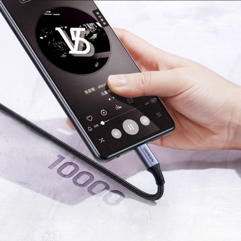 Kabel przewód kątowy USB-C PD QC 100W 5A 1m czarny