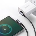 Kabel przewód kątowy podwójny 2x USB-C PD QC 60W 3A 2m czarny
