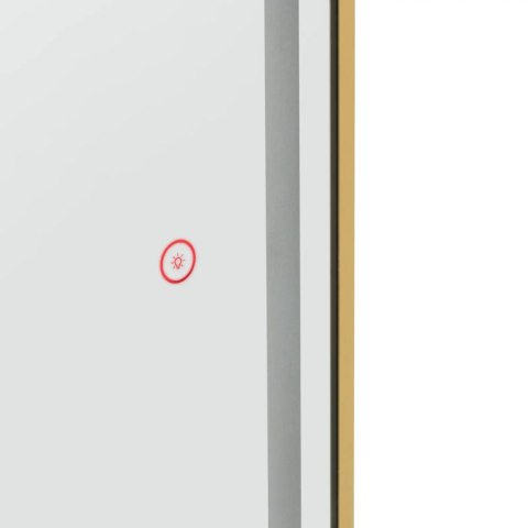 Konsola konsoleta fryzjerska lustro z oświetleniem LED owalne 180 x 70 cm - złote Konsola konsoleta fryzjerska lustro z oświetleniem LED owalne 180 x 70 cm - złote