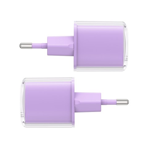 Ładowarka sieciowa z wyświetlaczem PD 30W GaN3 USB-C fioletowa Ładowarka sieciowa z wyświetlaczem PD 30W GaN3 USB-C fioletowa