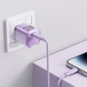 Ładowarka sieciowa z wyświetlaczem PD 30W GaN3 USB-C fioletowa Ładowarka sieciowa z wyświetlaczem PD 30W GaN3 USB-C fioletowa