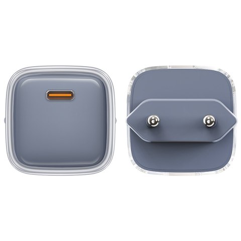 Ładowarka sieciowa z wyświetlaczem PD 30W GaN3 USB-C szara Ładowarka sieciowa z wyświetlaczem PD 30W GaN3 USB-C szara