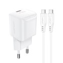 Mini Ładowarka sieciowa PD 20W GaN + kabel USB-C biała Mini Ładowarka sieciowa PD 20W GaN + kabel USB-C biała