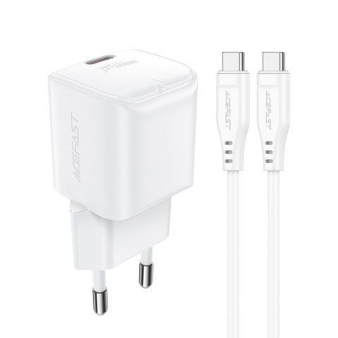 Mini Ładowarka sieciowa PD 20W GaN + kabel USB-C biała Mini Ładowarka sieciowa PD 20W GaN + kabel USB-C biała