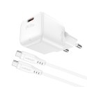 Mini Ładowarka sieciowa PD 30W GaN + kabel USB-C biała Mini Ładowarka sieciowa PD 30W GaN + kabel USB-C biała