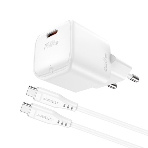 Mini Ładowarka sieciowa PD 30W GaN + kabel USB-C biała Mini Ładowarka sieciowa PD 30W GaN + kabel USB-C biała