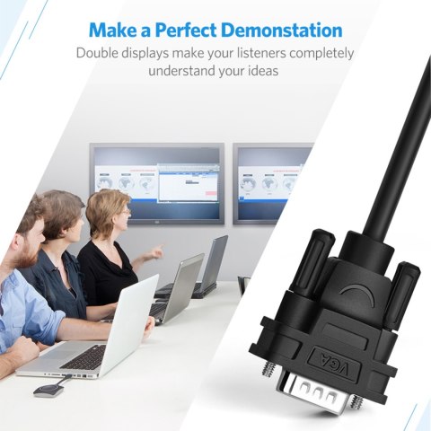 Rozdzielacz ekranów monitorów adapter Video VGA - 2x VGA czarny Rozdzielacz ekranów monitorów adapter Video VGA - 2x VGA czarny