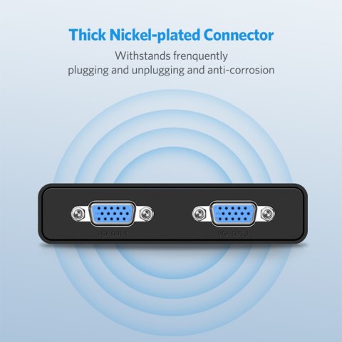 Rozdzielacz ekranów monitorów adapter Video VGA - 2x VGA czarny Rozdzielacz ekranów monitorów adapter Video VGA - 2x VGA czarny