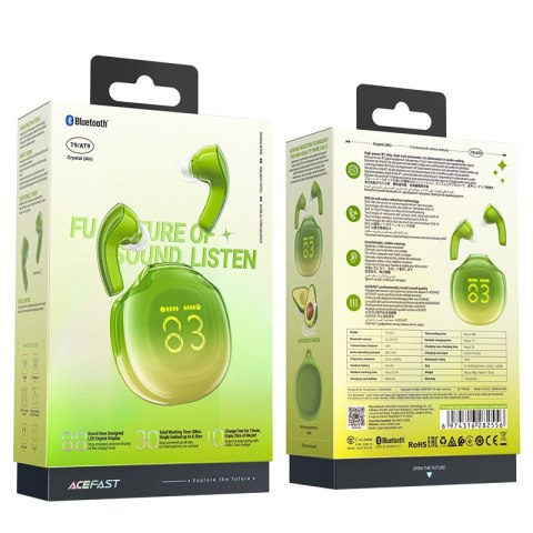 Słuchawki bezprzewodowe T9 Bluetooth 5.3 douszne USB-C zielone Słuchawki bezprzewodowe T9 Bluetooth 5.3 douszne USB-C zielone