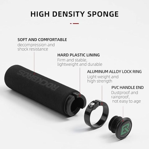 Chwyty rowerowe na kierownicę gripy z gąbki czarne Chwyty rowerowe na kierownicę gripy z gąbki czarne
