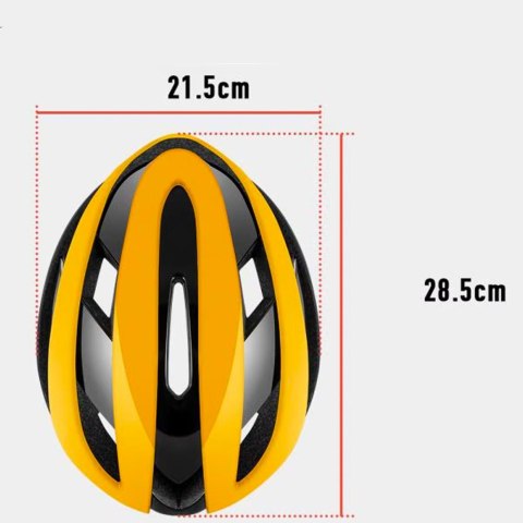 Kask rowerowy uniwersalny regulowany rozmiar L czarno-żółty Kask rowerowy uniwersalny regulowany rozmiar L czarno-żółty