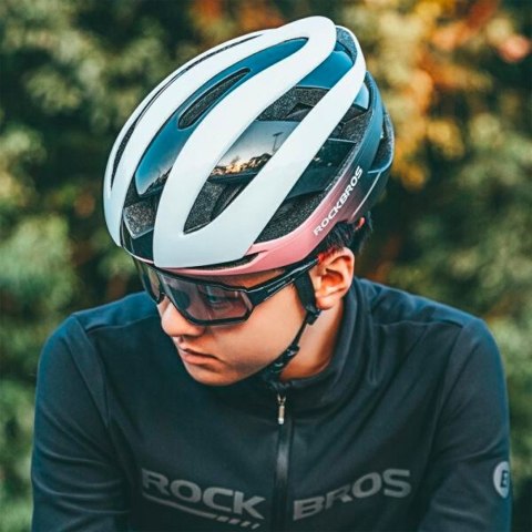 Kask rowerowy uniwersalny regulowany rozmiar M niebiesko-różowy Kask rowerowy uniwersalny regulowany rozmiar M niebiesko-różowy