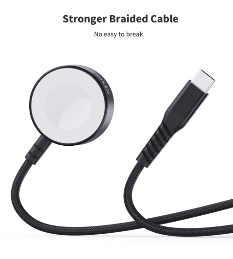 Ładowarka indukcyjna 5W do Apple Watch + kabel USB-C czarna Ładowarka indukcyjna 5W do Apple Watch + kabel USB-C czarna