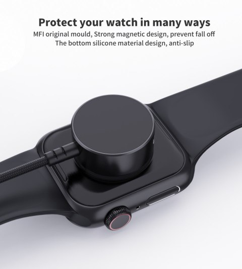 Ładowarka indukcyjna 5W do Apple Watch + kabel USB-C czarna Ładowarka indukcyjna 5W do Apple Watch + kabel USB-C czarna